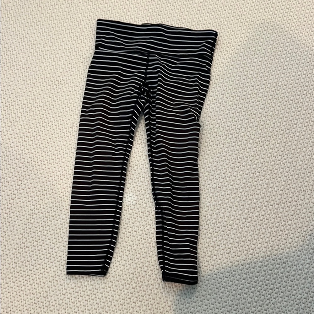GAP Black and White Striped Leggings